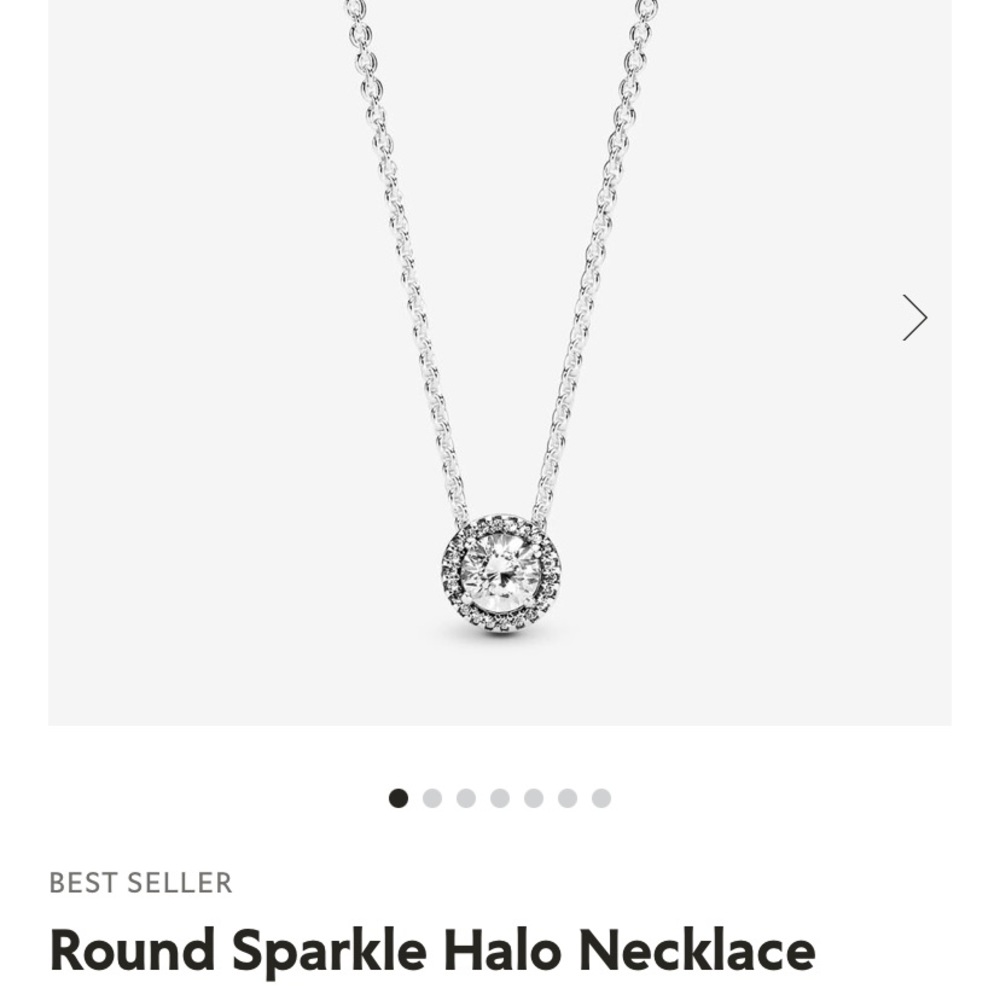 PANDORA Round Sparkle Halo Necklace Silver (free shipping!)